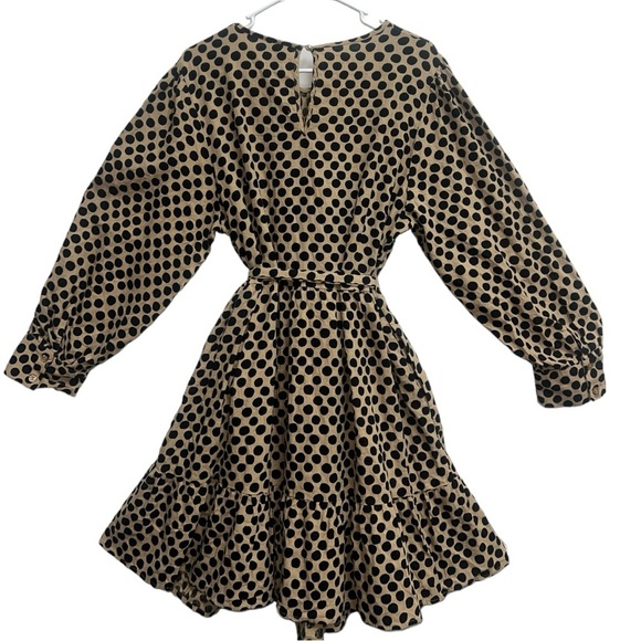 Who What Wear Polka Dot Linen Blend Plus Size Balloon Sleeve Tiered Boho Dress - Picture 2 of 10